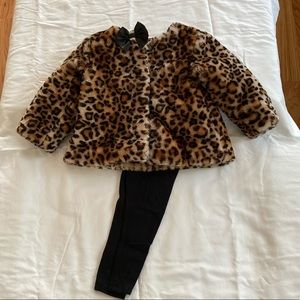 Little Me 2T 3-Piece Leopard Coat Set